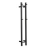 Hotwire - Heated Towel Rail - Double Vertical Square Bar (W180mm x H1200mm) - Matte Black