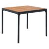 Houe Four Square Outdoor Dining Table, Bamboo Top, 90cm, Natural / Black