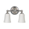Huguenot Lake IP44 Metal & Glass Vanity Light, 2 Light