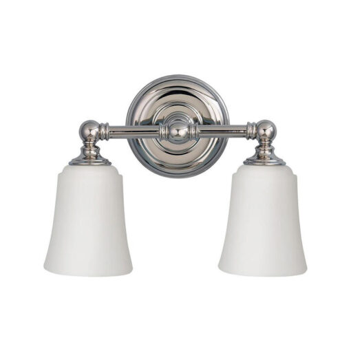 Huguenot Lake IP44 Metal & Glass Vanity Light, 2 Light