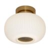 Hutton Ribbed Glass Batten Fix Ceiling Light, Gold