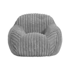 I AM FAKE Faux Fur Corduroy Kids Snug Chair, Grey