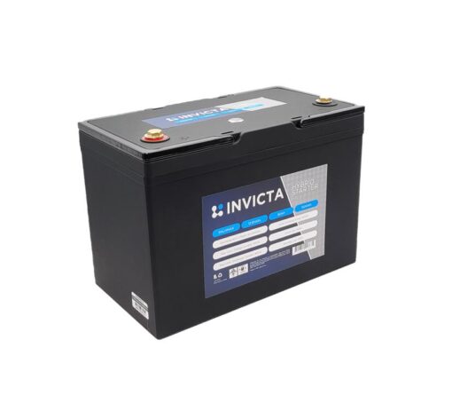 Invicta Hybrid Extreme Max Left Hand Post 80Ah Lithium Starter Battery, 1400 CCA