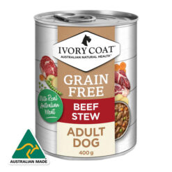 Ivory Coat Grain Free Adult All Breeds Beef Stew Wet Dog Food 400gm 12 Pouches