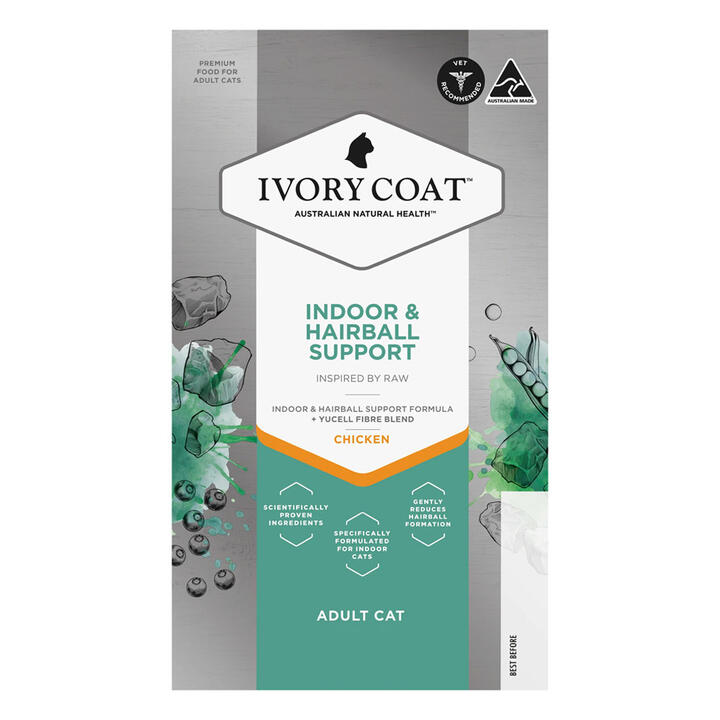 Ivory Coat Inspired By Raw Indoor & Hairball Adult Chicken Wet Cat Food 85gm 12 Pack Ivory Coat Inspired By Raw Indoor & Hairball Adult Chicken Wet Cat Food 85gm 12 Pack