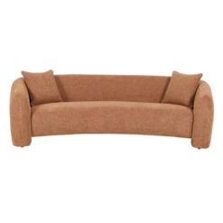Jaze Fabric Curved Sofa, 3 Seater, Orange