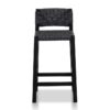 Jeloy Oak Timber Counter Chair, Black
