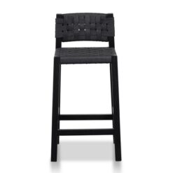 Jeloy Oak Timber Counter Chair, Black