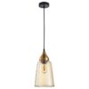 Jerez Glass & Iron Pendant Light, Bronze / Amber