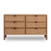 Junta Messmate Timber & Rattan 6 Drawer Dresser, Natural