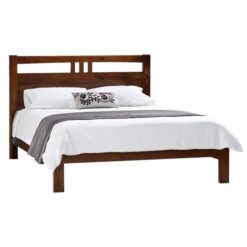 Kate New Zealand Pine Timber Bed, King Single, Walnut