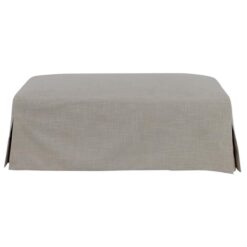 Kentlyn Fabric Slipcovered Ottoman, Khaki