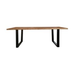 Kerleo Cabin Timber & Iron Dining Table, 220cm, Antique Oak