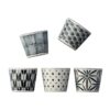 Komon 5 Piece Porcelain Japanese Tea Cup Set