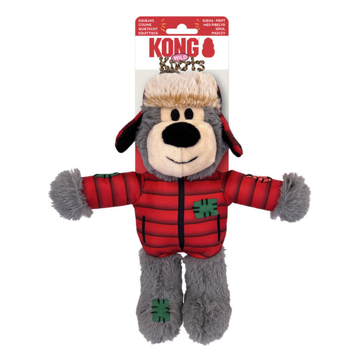 Kong Knots Wild Snuggle Plush Toy For Dogs - Xmas Bear 1 X Medium/Large Kong Knots Wild Snuggle Plush Toy For Dogs - Xmas Bear 1 X Medium/Large