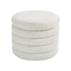 Kylie Sherpa Fabric Round Storage Ottoman