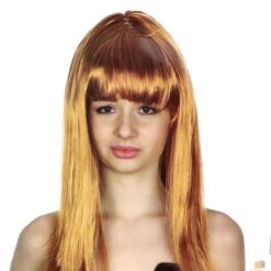 LONG WIG Straight Party Hair Costume Fringe Cosplay Fancy Dress 70cm Womens - Golden Brown (22463)