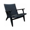 Labrit Timber & Jute Lounge Chair, Black