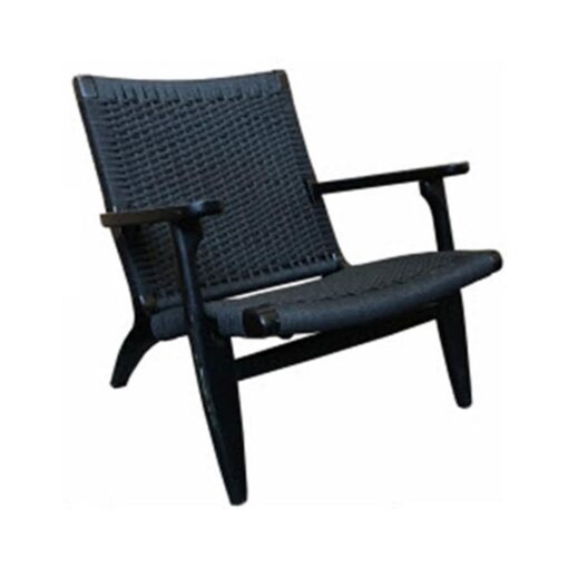 Labrit Timber & Jute Lounge Chair, Black