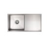 Lavello Nano Coated Stainless Steel Kitchen Sink - 840 x 440mm Single Bowl with Drainer - Top/Under Mount - PVD Brushed Nickel