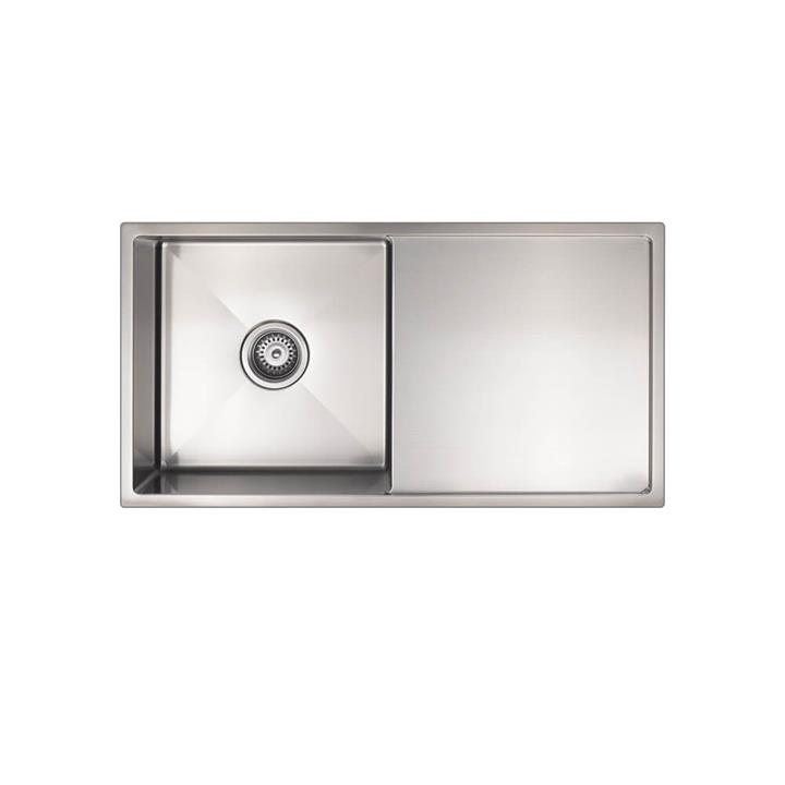 Lavello Nano Coated Stainless Steel Kitchen Sink - 840 x 440mm Single Bowl with Drainer - Top/Under Mount - PVD Brushed Nickel Lavello Nano Coated Stainless Steel Kitchen Sink - 840 x 440mm Single Bowl with Drainer - Top/Under Mount - PVD Brushed Nickel