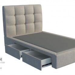 Leeds custom upholstered bed with choice of storage base