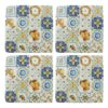 Lemon Tile Resin Coaster, Set of 4