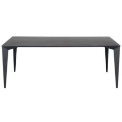 Leonay Ceramic Glass & Metal Dining Table, 200cm, Nero Black