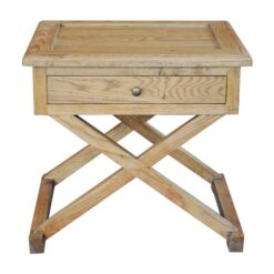 Levi Oak Timber Side Table, Large, Natural Oak