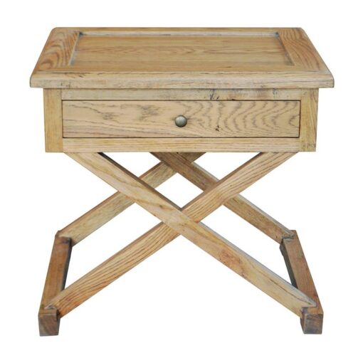 Levi Oak Timber Side Table, Large, Natural Oak