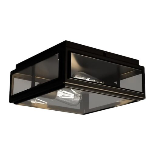 Lille Brass & Glass Ceiling / Wall Light, Antique Bronze / Clear