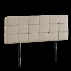 Linen Fabric Double Bed Deluxe Headboard Bedhead - Beige