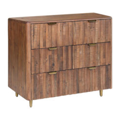 Lineo Reclaimed Timber 5 Drawer Tallboy