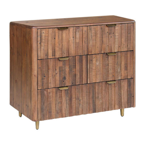 Lineo Reclaimed Timber 5 Drawer Tallboy