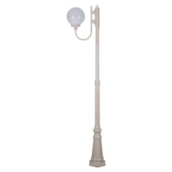 Lisbon Italian Made IP43 Exterior Up Post Light, 1 Light, Style A, 225cm, Beige