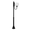 Lisbon Italian Made IP43 Exterior Up Post Light, 1 Light, Style B, 189cm, Black