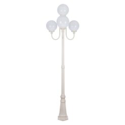 Lisbon Italian Made IP44 Exterior Up Post Light, 4 Light, Style A, 250cm, Beige