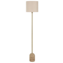 Livia Travertine Base Floor Lamp, Beige / Cream
