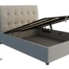 Livingston custom upholstered bed gas lift storage base discounted display model