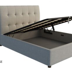 Livingston custom upholstered bed gas lift storage base discounted display model