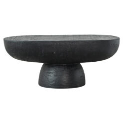 Logan Cement Oblong Pedestal Coffee Table, 92cm, Black