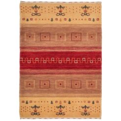 Lori No.198 Wool Tribal Rug, 225x155cm, Camel / Red