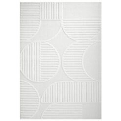 Lotus Leo Modern Rug, 290x200cm, White