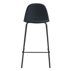 Luca Leatherette Counter Stool, Set of 2, Black / Black