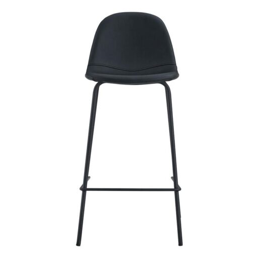 Luca Leatherette Counter Stool, Set of 2, Black / Black