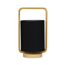 Lucia Timber & Fabric Table Lamp, Black