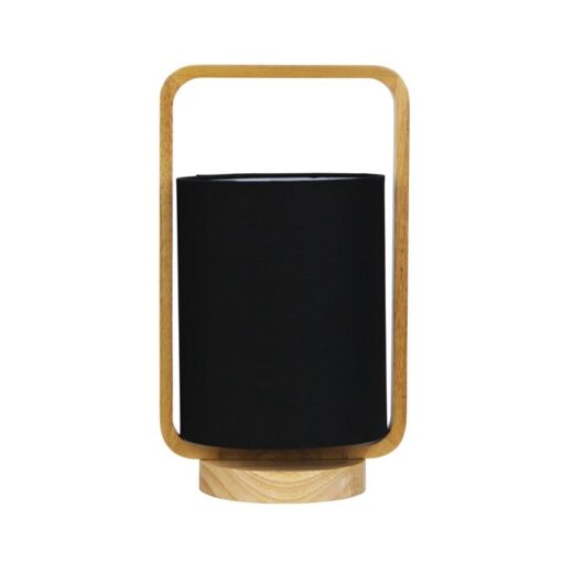 Lucia Timber & Fabric Table Lamp, Black