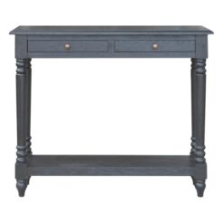 Lucius Oak Timber Console Table, 100cm, Black Oak