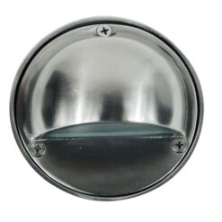 Luna IP44 Exterior Surface Mounted Eyelid Steplight, Silver