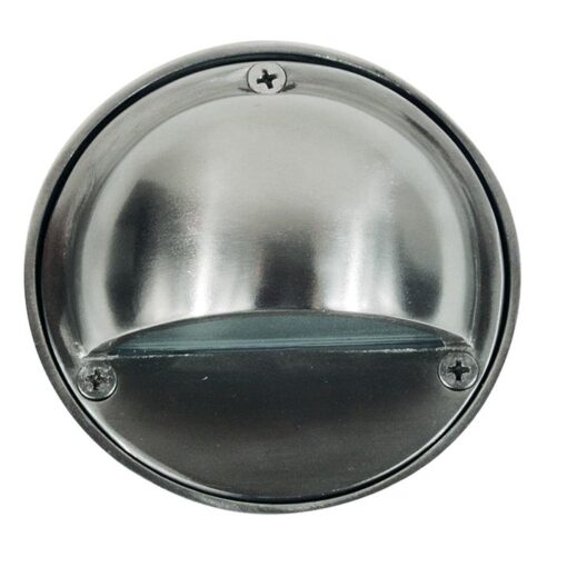Luna IP44 Exterior Surface Mounted Eyelid Steplight, Silver